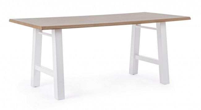 BIZZOTTO Jídelní stůl FRED 180x90cm s bílými nohami