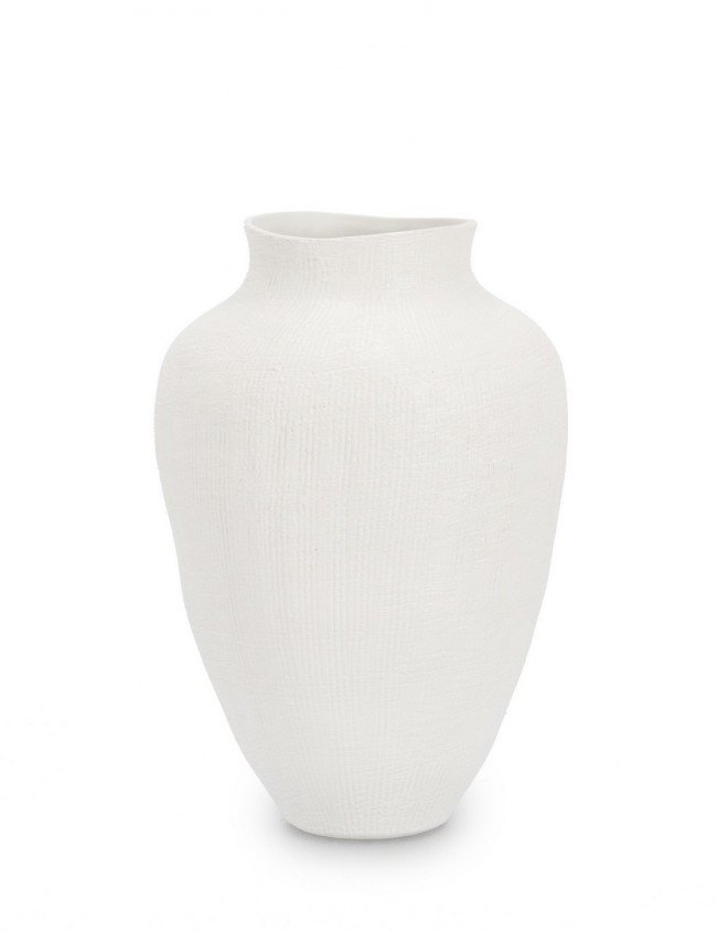 BIZZOTTO bílá keramická váza PAPYRUS 29 cm