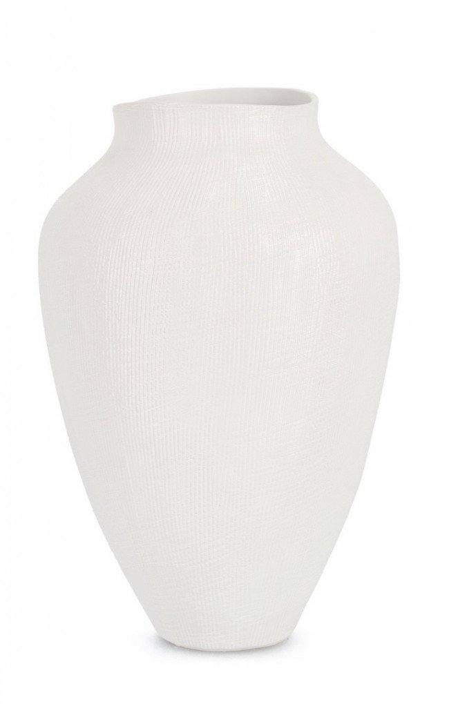 BIZZOTTO bílá keramická váza PAPYRUS 40 cm