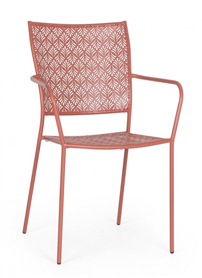 BIZZOTTO zahradní kovová jídelní židle LIZETTE červená