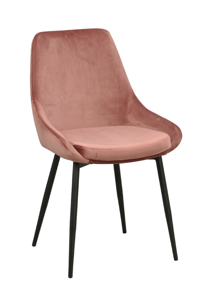 ROWICO Sametová jídelní židle SIERRA růžová