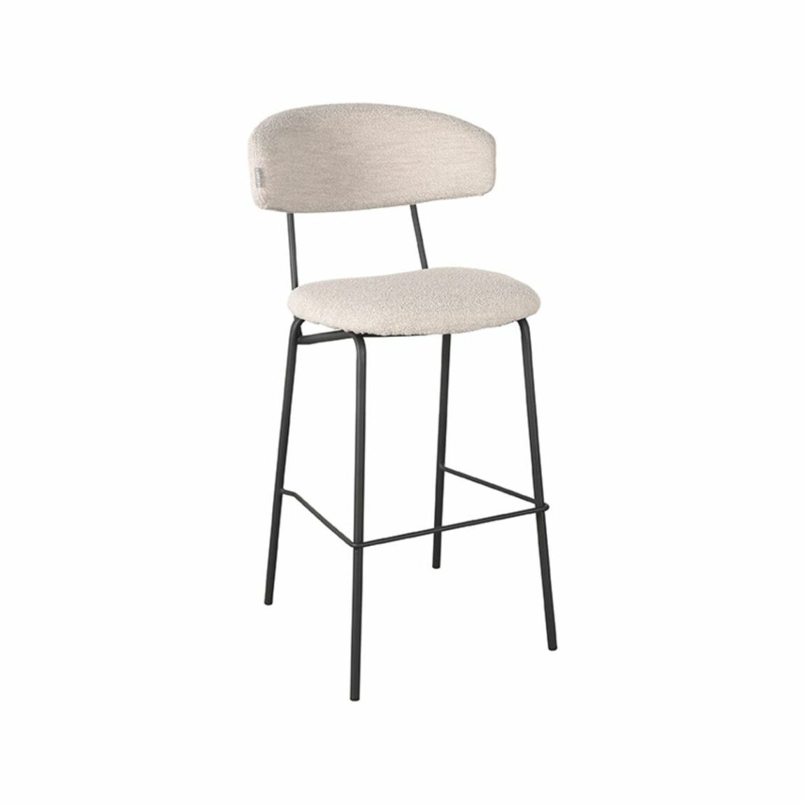 LABEL51 Barová židle ZACK bílé bouclé 107cm