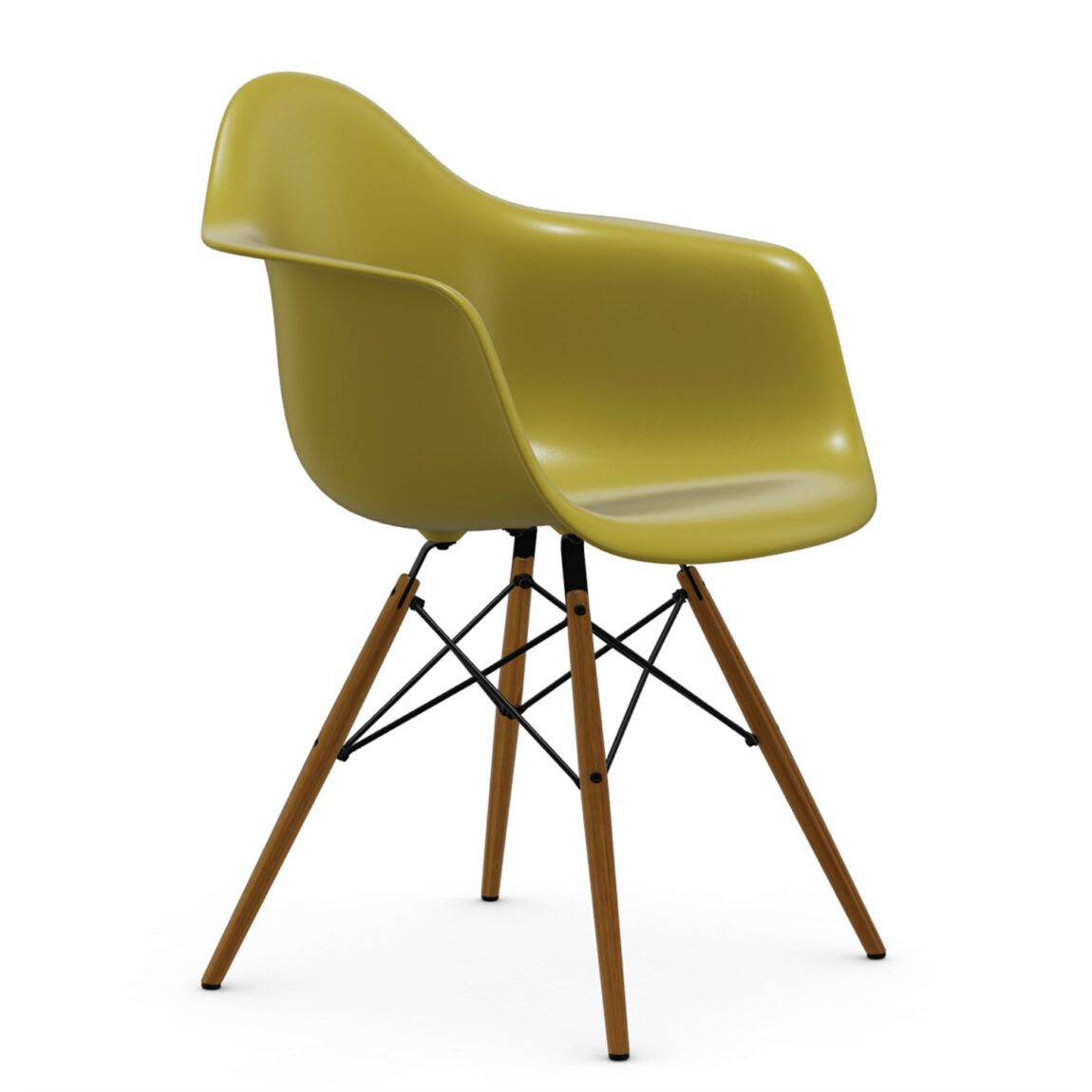 Výprodej Vitra designové židle DAW-skořepina hořčicová